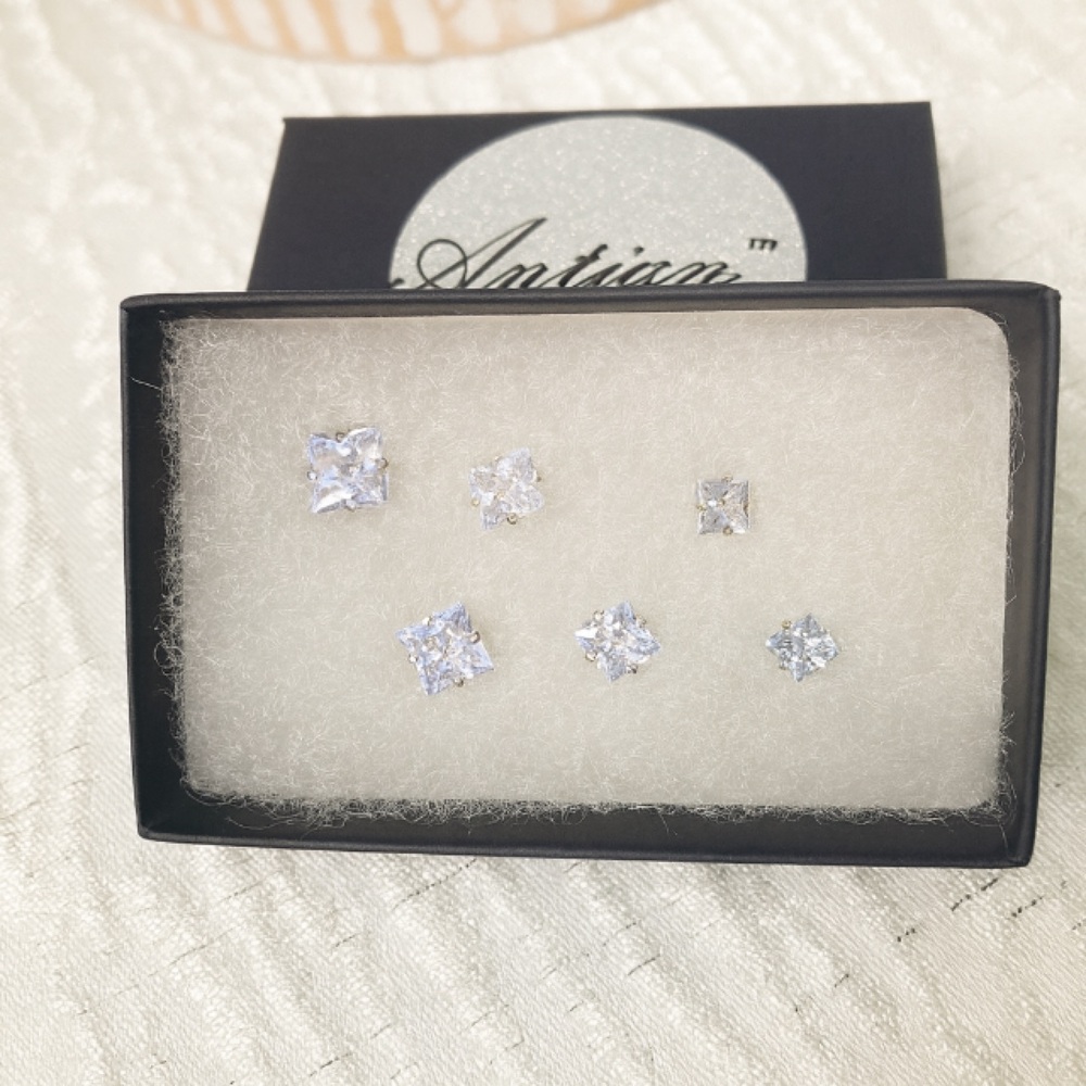 Antian accessories™ Set Zirconia Earrings Gold Plated Elegant Design